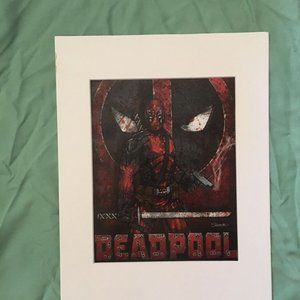 Deadpool Art matted Pop Gift Marvel Comics Sword Gun